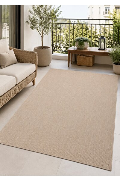 Lorente Home Liora Bej Hasır Jüt Kaymaz Taban Halı Sisal Kilim Yıkanabilir Ba...