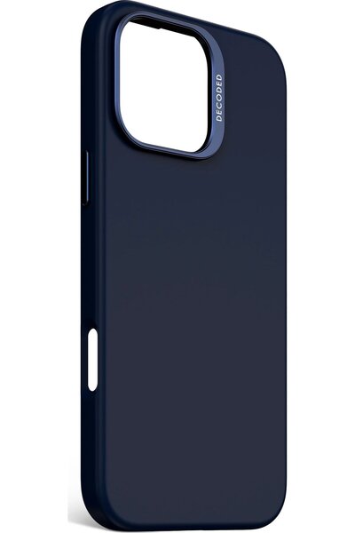 decoded Husă din silicon antimicrobiană pentru iPhone 16 Pro Max, bleumarin