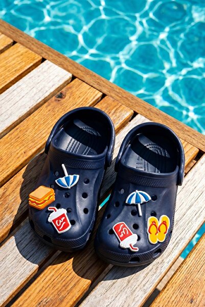 REMSA Children's Top Sticker Detail Sandals Slippers 200-3 Navy Blue