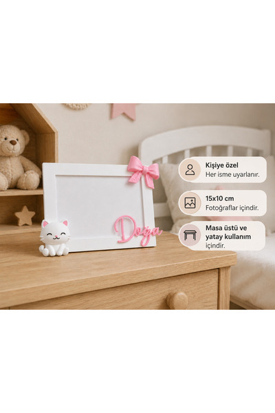 Liora3dStudio Kişiye Özel İsimli Çocuk Bebek Fotoğraf Çerçevesi 10x15 Dekorat...