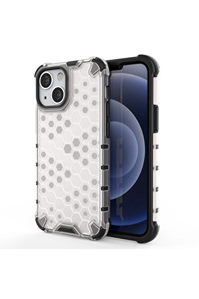 Hurtel Husă tip fagure, armată, cu bumper din TPU pentru iPhone 13 Mini, tran...
