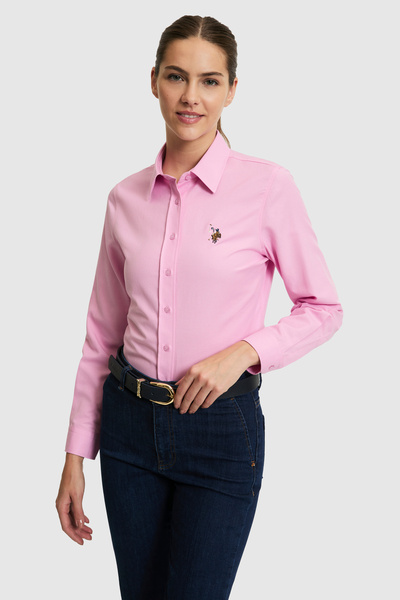 U.S. Polo Assn. Women's Pink Long Sleeve Basic Shirt 50320211-Vr041