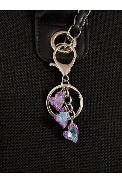 bijoux uniques Breloc și amuletă pentru geantă cu piatră de zirconiu violet