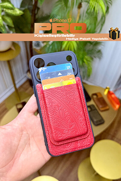 CüzCan iPhone 17 Pro Uyumlu Hakiki Deri Magsafe Kartlıklı Premium Kılıf - 4 K...