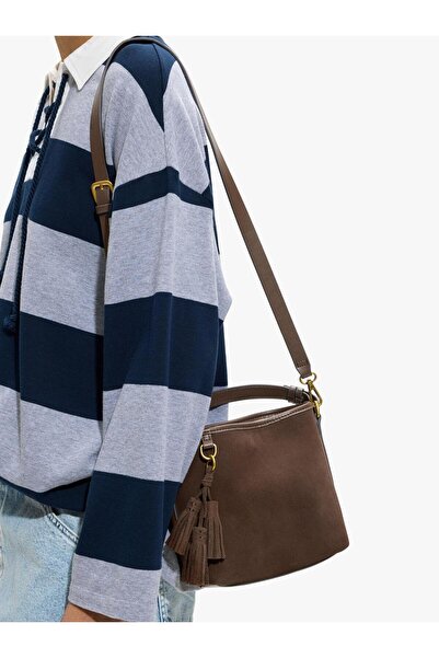 PARFOIS Kadın Charm'lı Deri Detaylı Bucket Çanta
