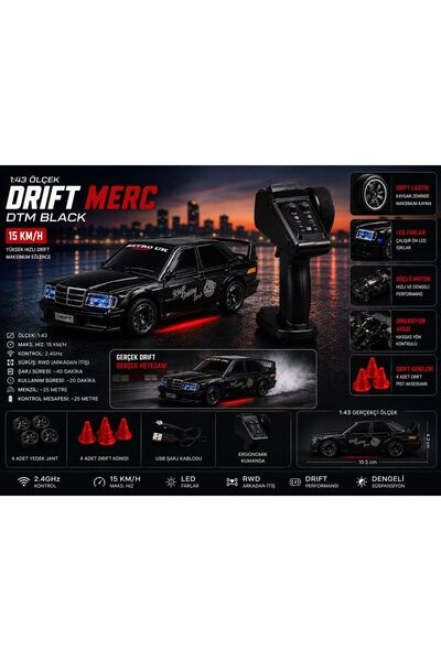 scntoys Oyuncak Mercedes Drift Araba 4x4 Uzaktan Kumandalı Araba 2.4GHz Şarjl...