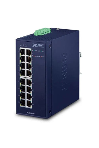 Planet IP30 Industrial, 16 porturi Gigabit Ethernet 10/100/1000T, alimentare ...