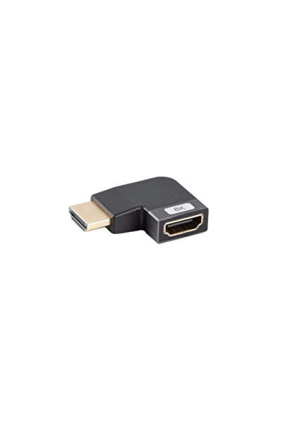 Lanberg Adaptor HDMI (M) - HDMI (F) 8K Stânga Aluminiu Argintiu AD-HDMI-09