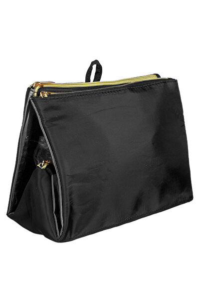 Zumzeria Black Pouch with 3 Transparent Compartments & Hook 23x10x17cm