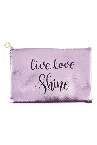 Zumzeria Metallic Pink Pouch with Message 22x16cm