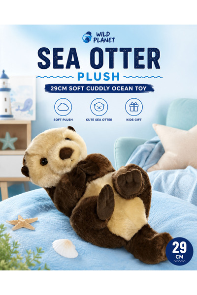 Wild Planet Sea Otter Plush Toy 29cm Soft Fluffy Ocean Animal Stuffed Toy Cut...