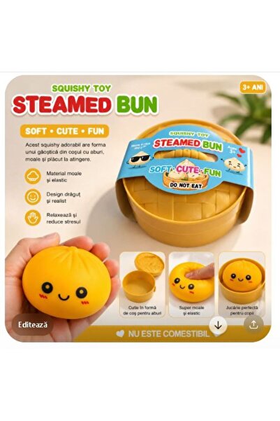 SimpluAcasa Jucărie Squishy „Steamed Bun” Tip Gălușcă 10 cm– Antistres Moale ...