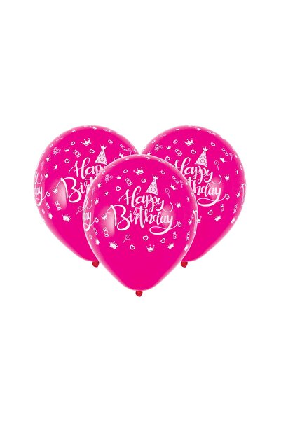 Zumzeria Baloane de petrecere Fucsia La Mulți Ani 23cm - 10 bucăți