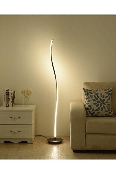 Genel Markalar LED Lambader Dimli 3 Renk Kıvrımlı 150 cm Modern Salon Lambası