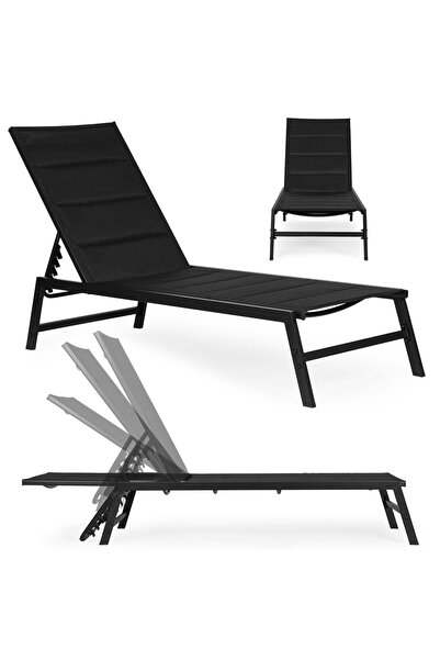 MultiGarden adjustable garden recliner, metal frame, black HOM010660