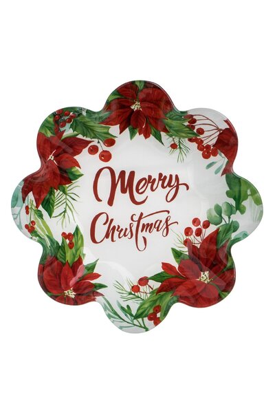 Zumzeria Christmas Glass Bowl with Christmas Pattern 800ml