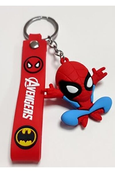 Örümcek Adam Spider-Man 3D Figürlü Askılı Silikon Anahtarlık