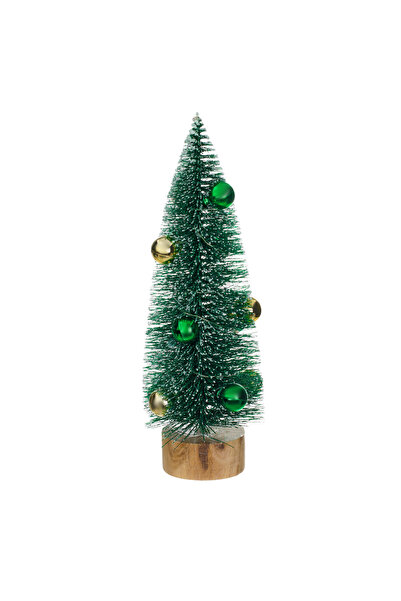 Zumzeria Green Christmas Decorative Tree with Colorful LED & Glitter 25cm