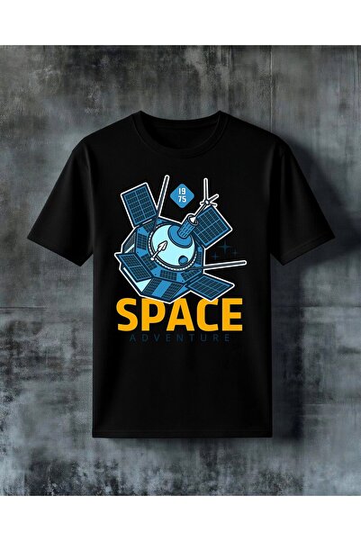 COMVİCHO Space Adventure Satellite Printed Oversize T-Shirt