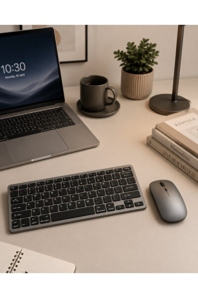 Lisinya Bluetooth ve 2.4G Destekli Kablosuz Klavye Mouse Seti Şarj Edilebilir -