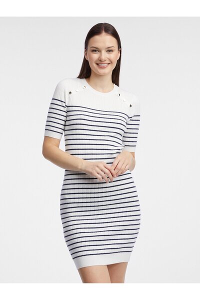 ORSAY White women's striped sweater dress