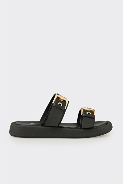Elle Shoes Siyah Deri Kadın Spor Terlik