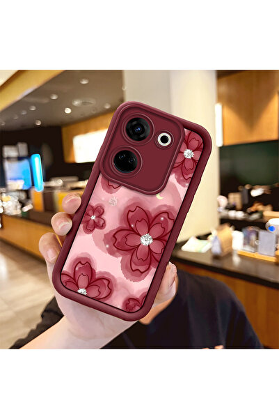SLIMFELT Tecno Camon 20 Uyumlu Yüksek Kaliteli Çiçek Desenli, Düşmeye Dayanık...