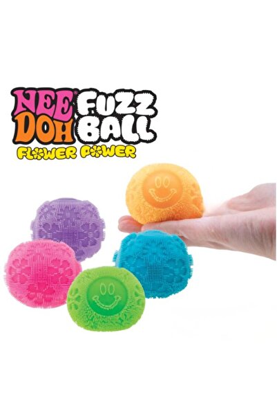 Needoh Minge Antistres Fuzz Ball Flower Power 7 cm, Jucarie Sensoriala cu Tex...