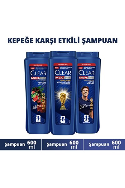 Clear Men Kepeğe Karşı Etkili Şampuan Fifa World Cup Serisi Big Size 3'lü