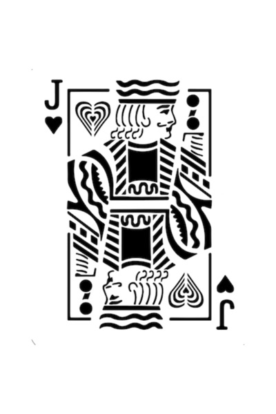 Eni Design 3D Construction Stencil, Jack of hearts, 40x60 cm, reusable, plastic