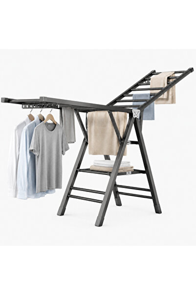 Kingon Foldable Clothes Drying Rack with 3-Level Adjustable Wings, 22 Drying ...