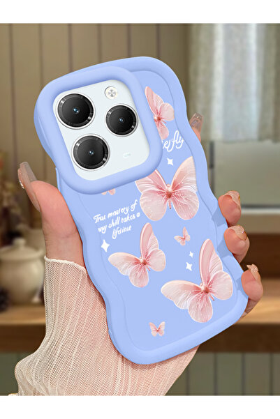 ucuc Infinix Hot 40/40 Pro Uyumlu Mavi Silikon Kılıf Kamera Korumalı Darbe Em...
