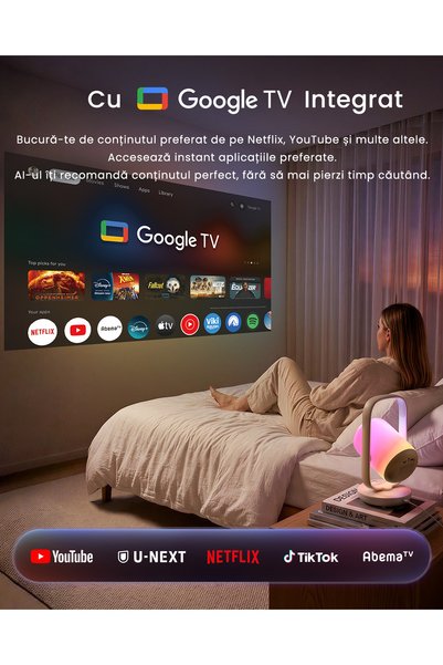 ETOE Videoproiector Starfish 2, autofocus, 500 ANSI, Google TV Chromecast, FullHD 1920x1080p, 300°, 3000:1, Netflix/Youtube, 10W