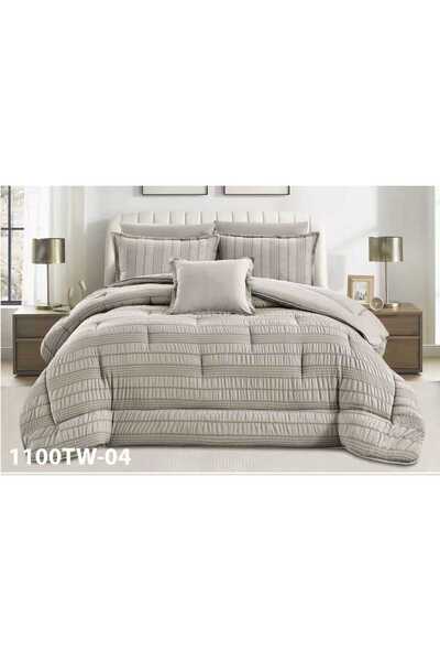 huna hur 6-piece plain double bed sheet with a distinctive embossed pattern i...