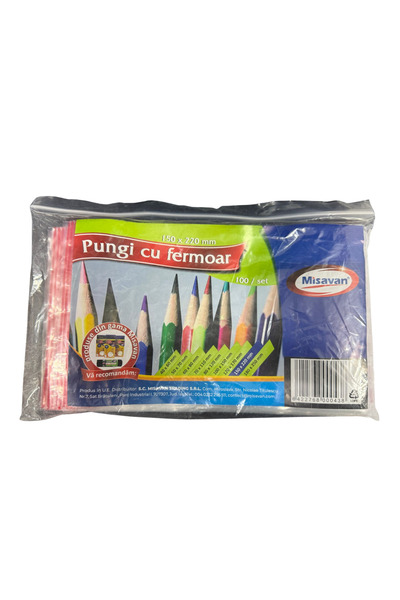 Misavan Pungi cu fermoar Misavan, 15x22cm, 100 buc/ set