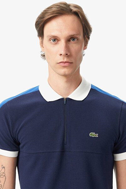 Lacoste Men's Regular Fit Zippered Polo T-Shirt Men's Zippered Polo Collar Co...