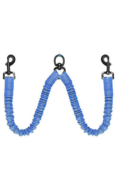 Choice dark blue Dog Leash, Double-headed Dog Rope, Shock-absorbing Elastic R...