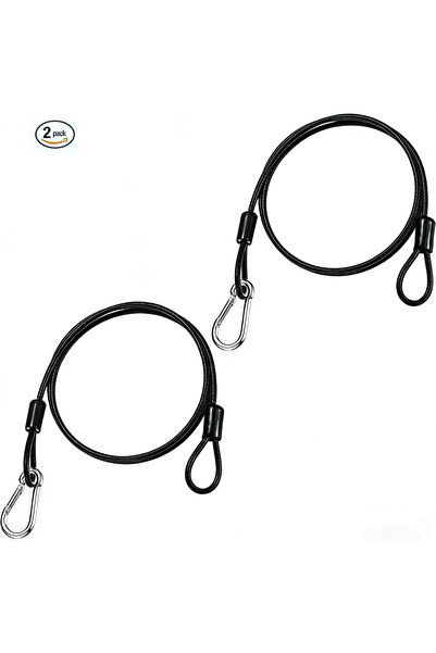 Choice4 2.5mm 2m black 2 Pack Outdoor & Travel Security Cable with Loops 2m x...