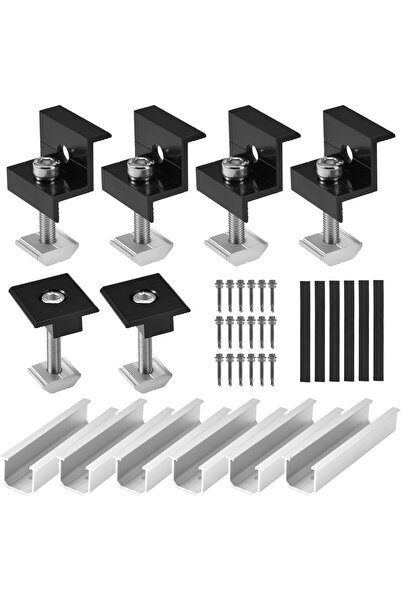 Choice 12 Pcs 12 Pcs Solar Panel Bracket Kit Aluminium Mounting Rail 30mm/35m...