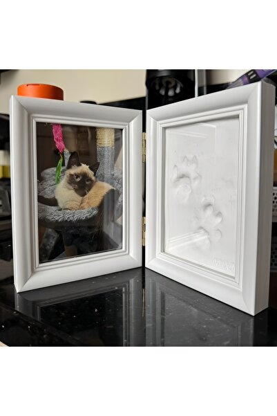 Choice 1pc Wooden Pet Paw Print Photo Frame Set Large-Sized Memorial Frame fo...