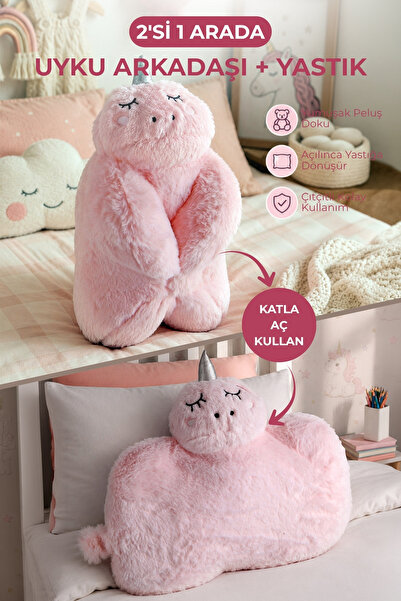 Nandy Home Peluş Unicorn Uyku Arkadaşı ve Dönüşebilen Yastık
