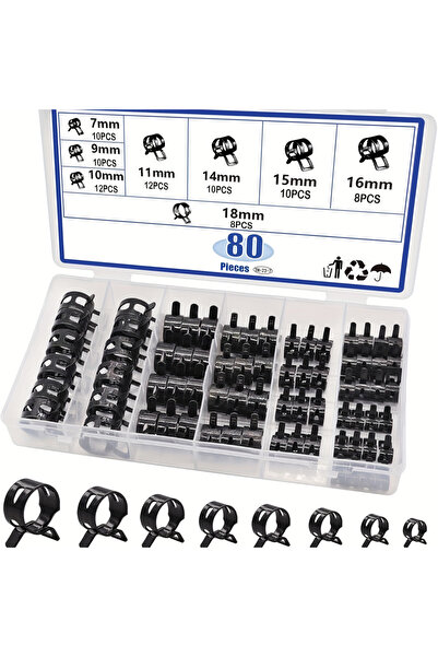 Choice Other 80-Piece Spring Hose Clamp Combination Kit Silicone Vacuum Hose ...