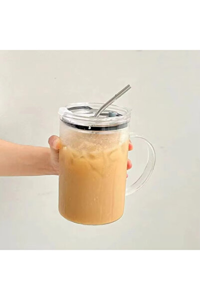 Choice 901-1000ml transparent 1L Drinking Glass Tumbler With Lid And Straw Gl...