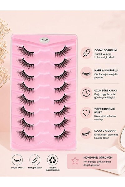 Pastelya 3D Etkili Tekli Takma Kirpik – Günlük ve Özel Günler İçin YARIM KİRP...