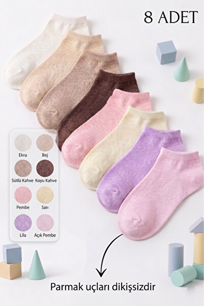 vtex socks 8'li Dikişsiz Çocuk Patik Çorap