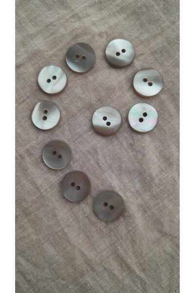 ILERI EUROPE Natural Trokas Genuine Pearl Mussel Shell Button 12 mm 10 Pcs