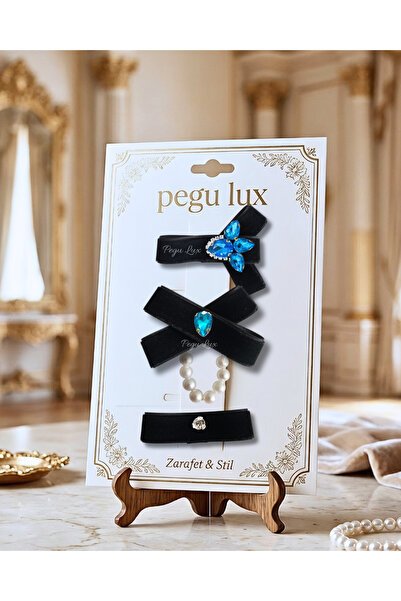 pegu baby collection Set de 3 agrafe de păr din catifea, mici, mini, luxoase,...