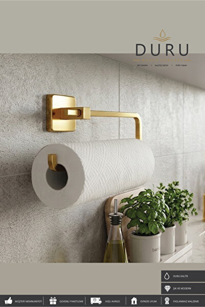 DURUBANYOCONCEPT KARE AKSU KAĞIT HAVLULUK KAĞIT HAVLU TUTACAĞI GOLD PASLANMAZ...