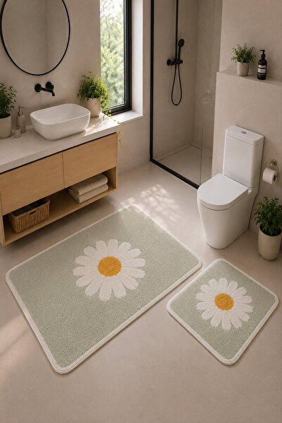 GECE HOME Digital Non-Slip Washable Double Bath Mat Bathroom Rug 40X60 + 60X1...