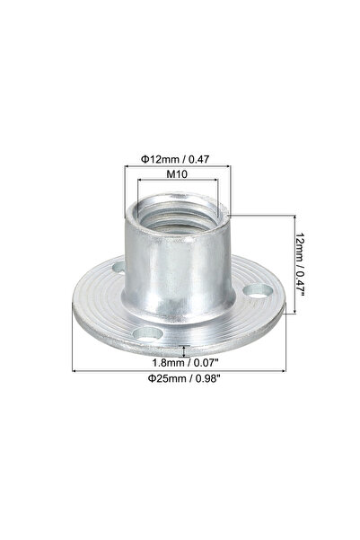 Choice3 M10 15pcs 5/15Pcs M8 M10 Brad Hole Tee Nut Carbon Steel Round Base Sc...